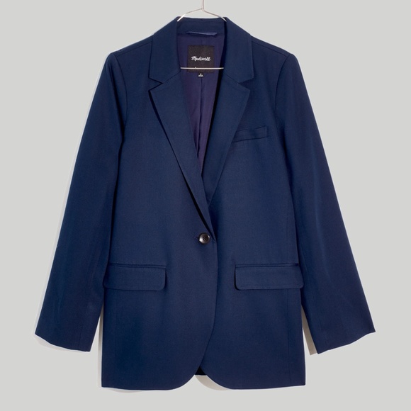 New MADEWELL The Larsen Blazer in Drapeweave - Deep Indigo - Picture 1 of 7